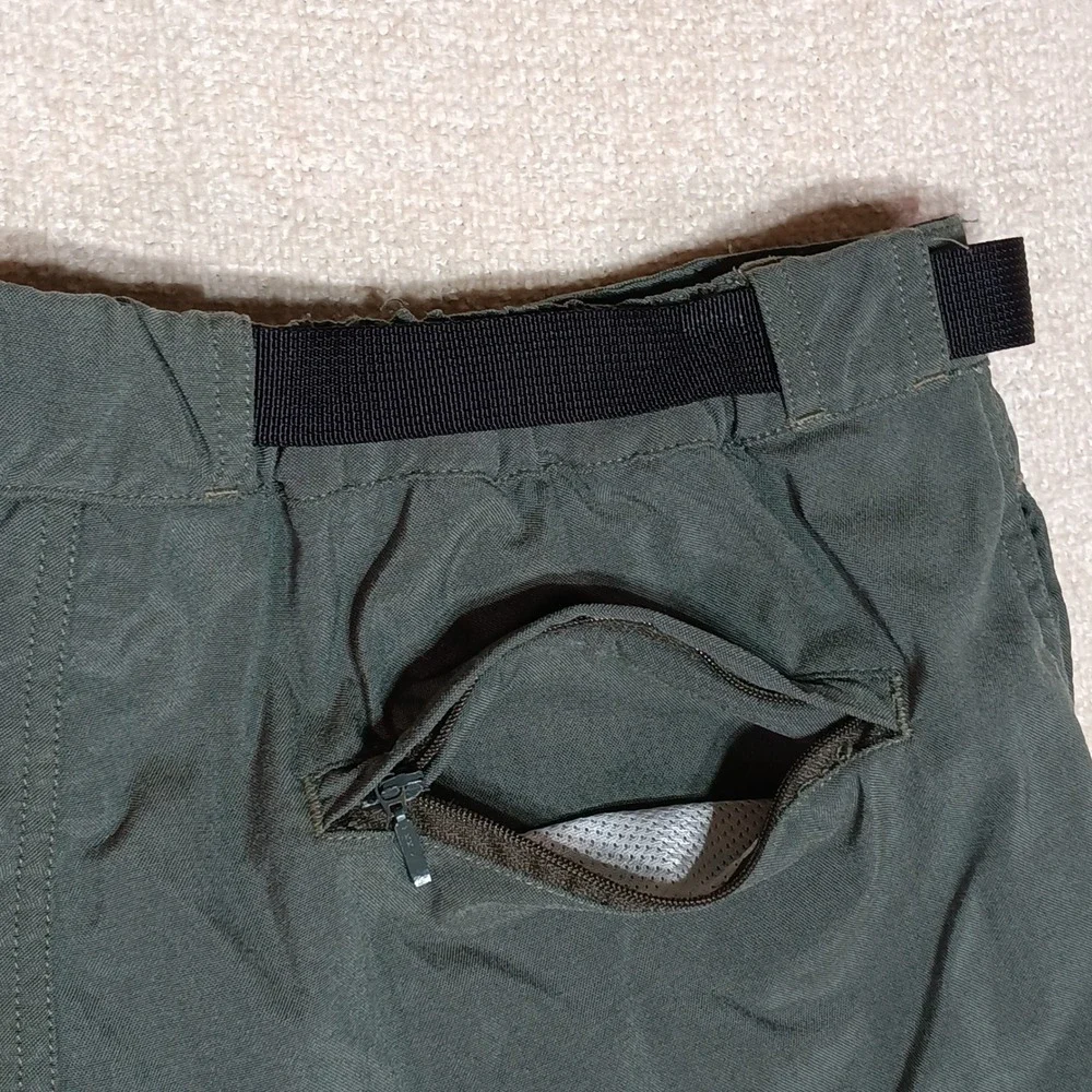 The North Face Men M Hiking Shorts Green Nylon Belted Cargo Pockets Fishing Hike